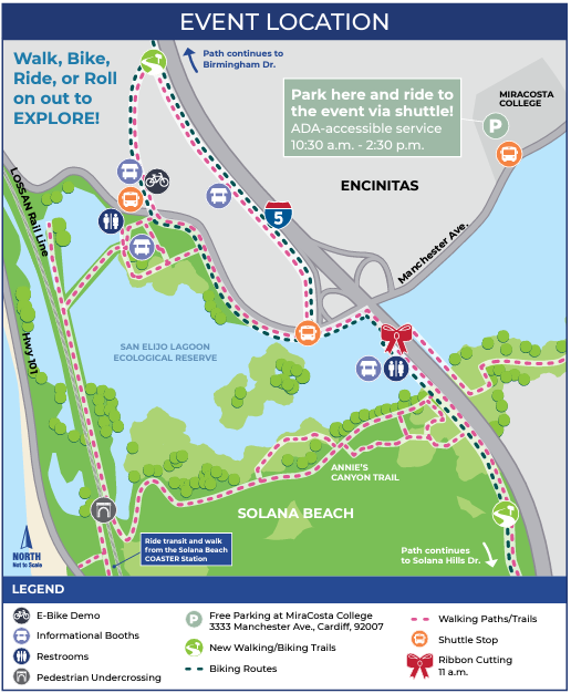Event map for the Build North Coast Corridor (NCC) Ribbon Cutting and Exploration Day